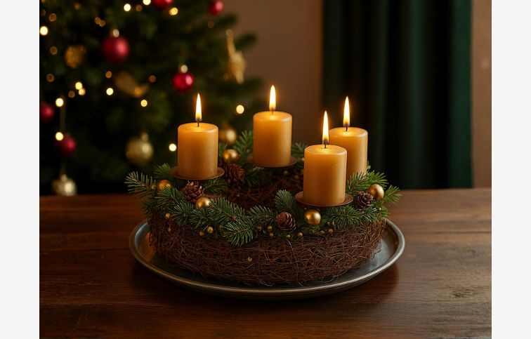 Veniec adventný s úchytkami 9 x 30 cm