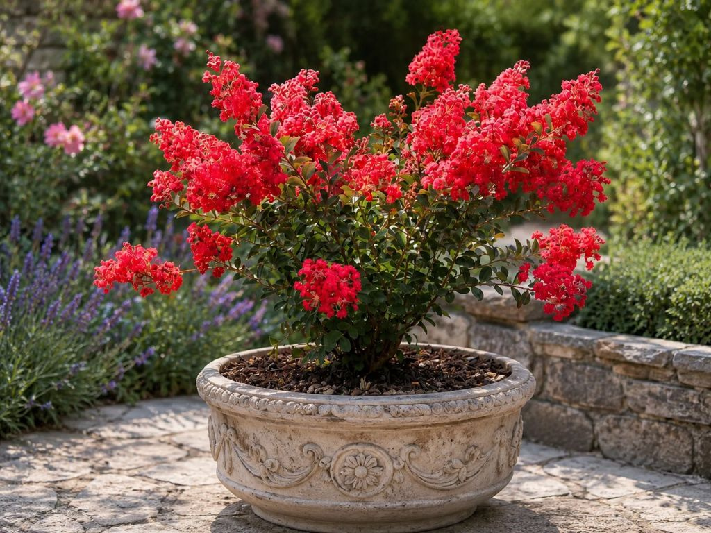 Myrta krepová Petite Red, výška 20-30 cm, kvetináč 2 l