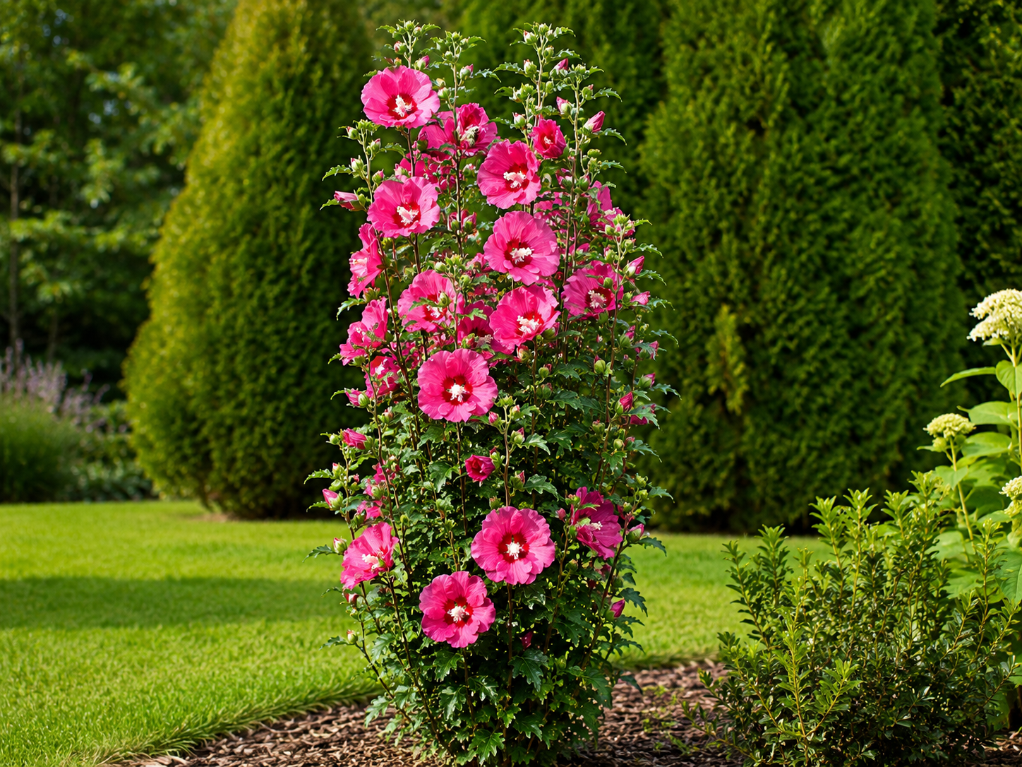 Ibištek sýrsky Flower Tower Ruby, výška 30-40 cm , kvetináč 2 l