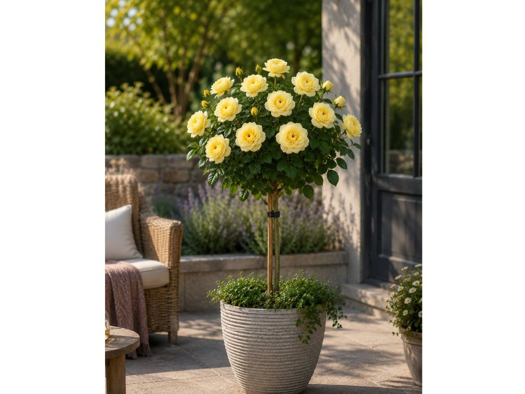 Ruža stromčeková Tivoli na 80-90 cm kmienku, výška 110-140 cm, kvetináč 10 l