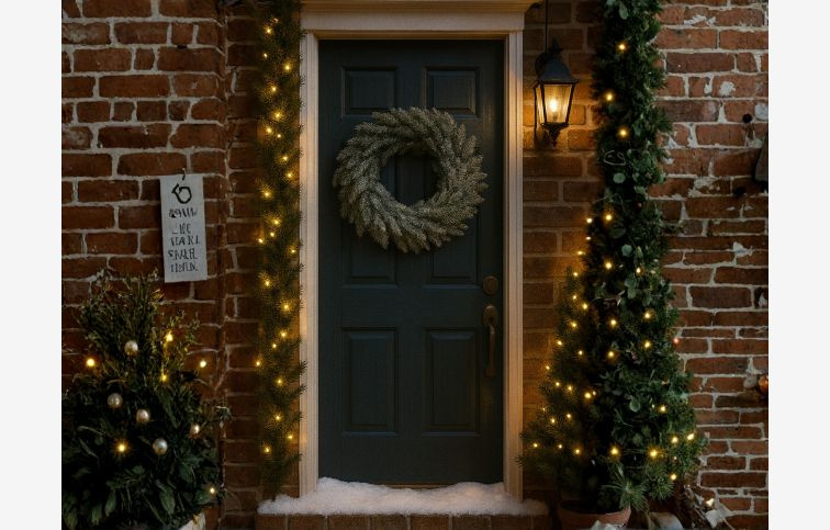 Veniec zelený jemne poprašený 40 cm