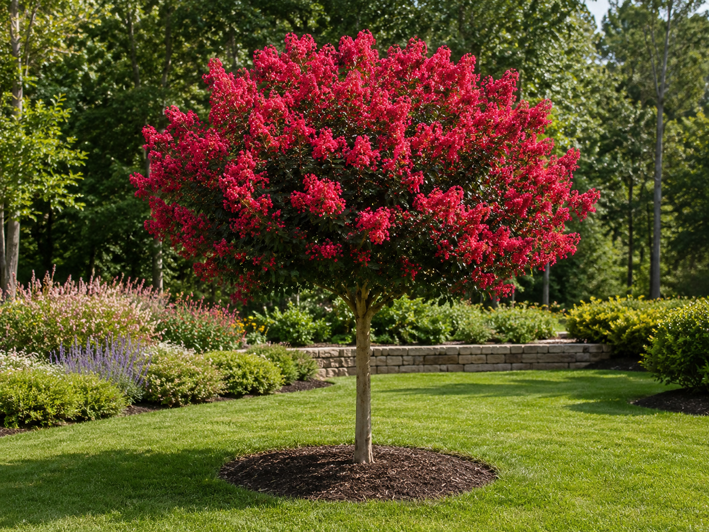 Myrta krepová Enduring Summer Red na 80-90 cm kmienku, výška 120-140 cm, kvetináč 15 l