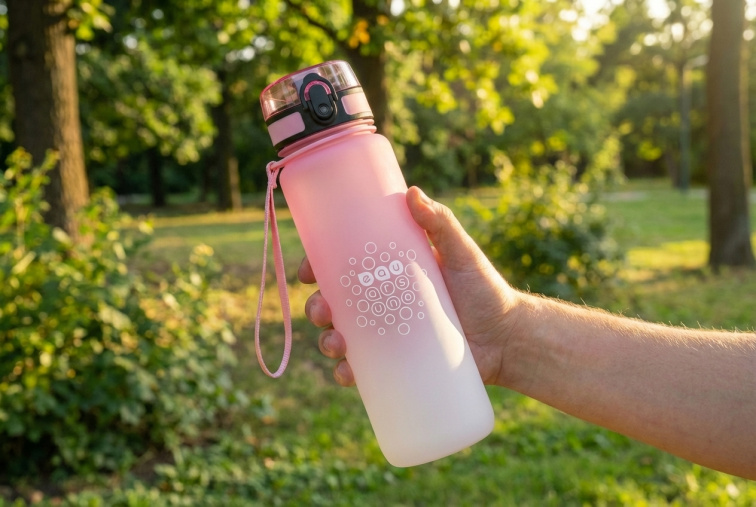 Láhev matná 600 ml růžovobílá