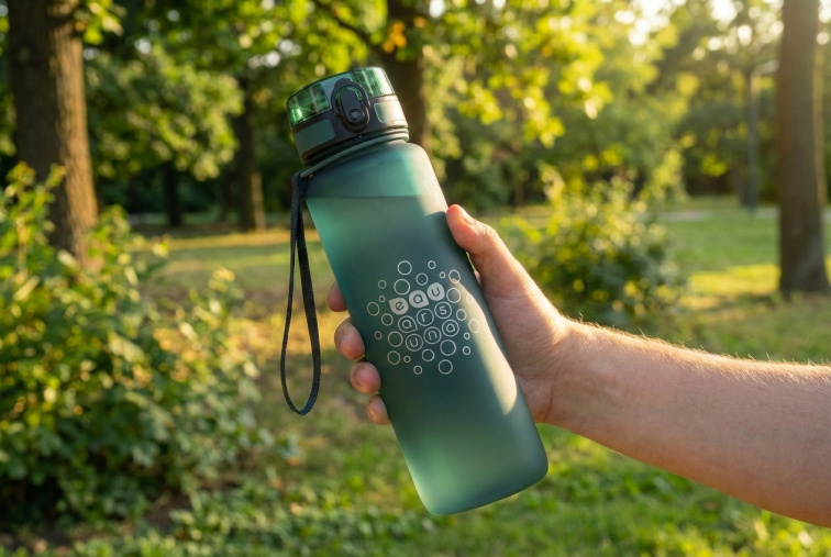 Láhev matná 600 ml zeleno-modrá