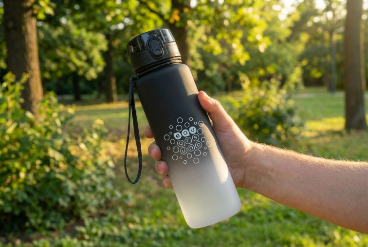 Láhev matná 600 ml černobílá