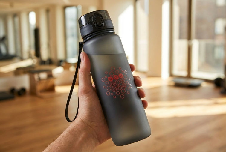 Láhev matná 1000 ml motivační tmavá šedá