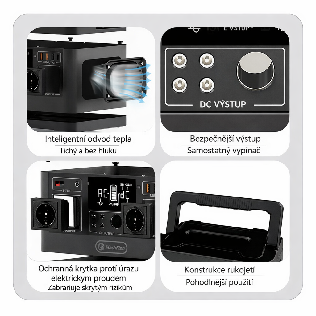 Přenosný záložní zdroj FlashFish P63 – 500W / 520Wh