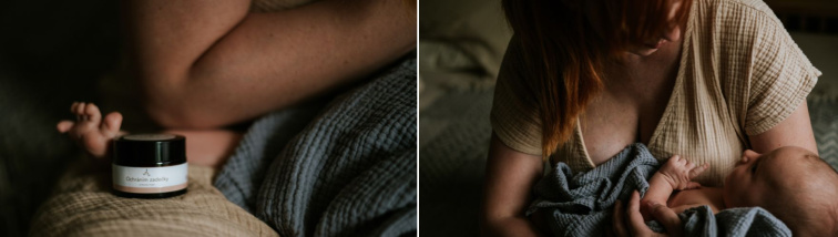 maminka pečující o své narozené miminko