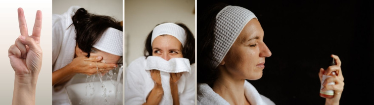 ranní skincare do dvou minut: žena, pečující o svou pleť