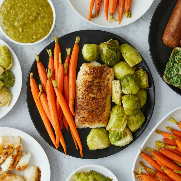 zdravý talíř s vyrovnaným poměrem sacharidů, bílkovin a tuků