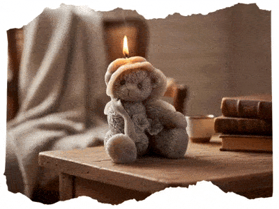 Medvídek s kloboukem svíčka