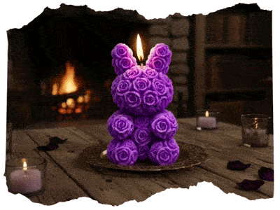 Zajíček z růží svíčka
