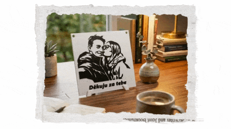 3D obraz z vlastní fotky se vzkazem