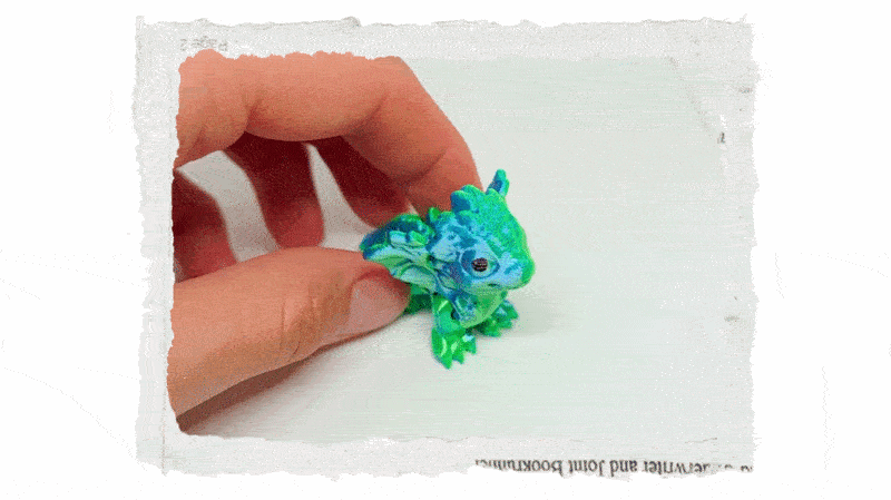 3D mini dráček Listohřbet