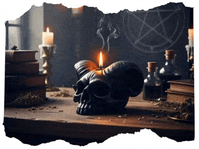 Lebka s rohama svíčka