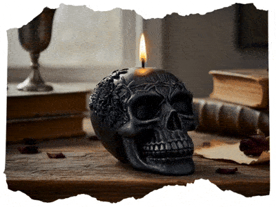 Květinová lebka svíčka