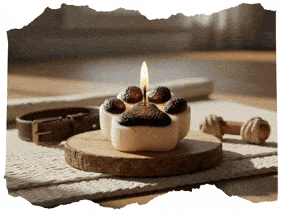 Psí tlapka svíčka