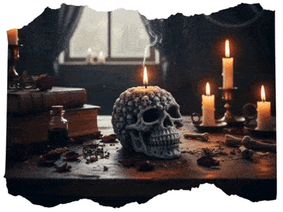 Lebka z lebek svíčka