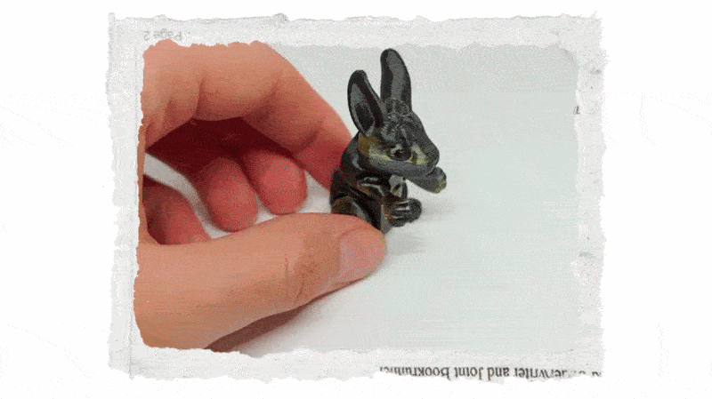 3D mini zajíc s mašlí