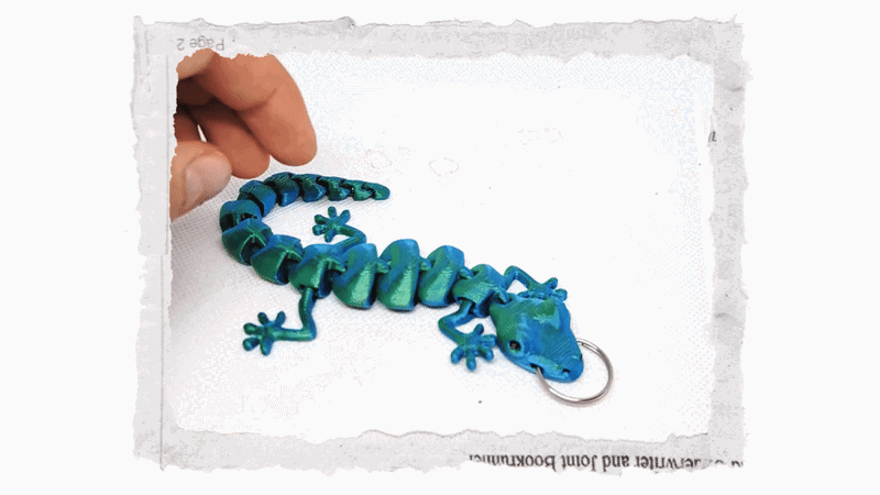 3D ještěrka Gekon přívěsek