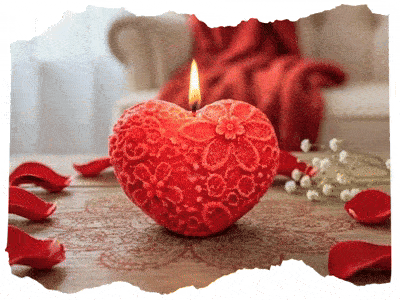 Krajkové srdce svíčka