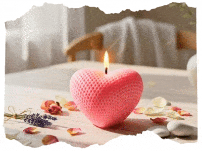 Dírkované srdíčko svíčka