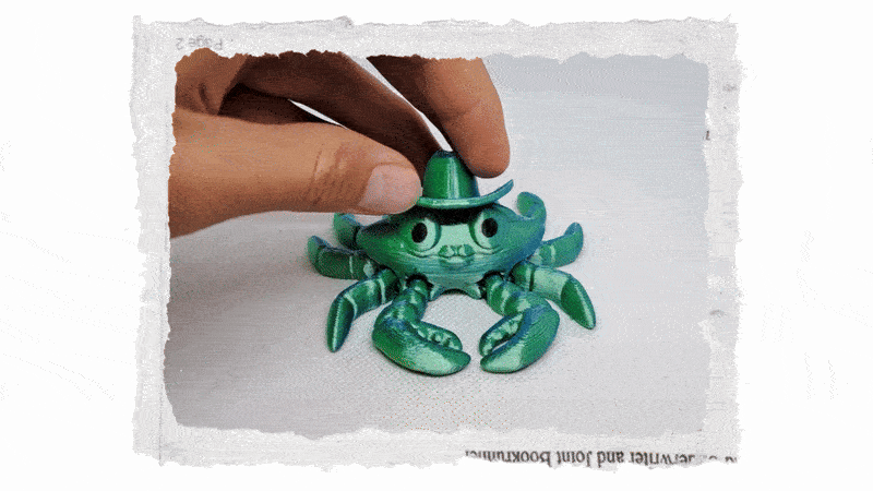 3D Kovboj krab s kloboukem