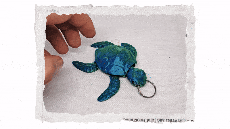 3D želva přívěšek