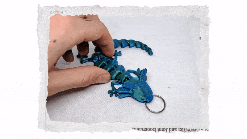 3D Axolotl mládě přívěsek