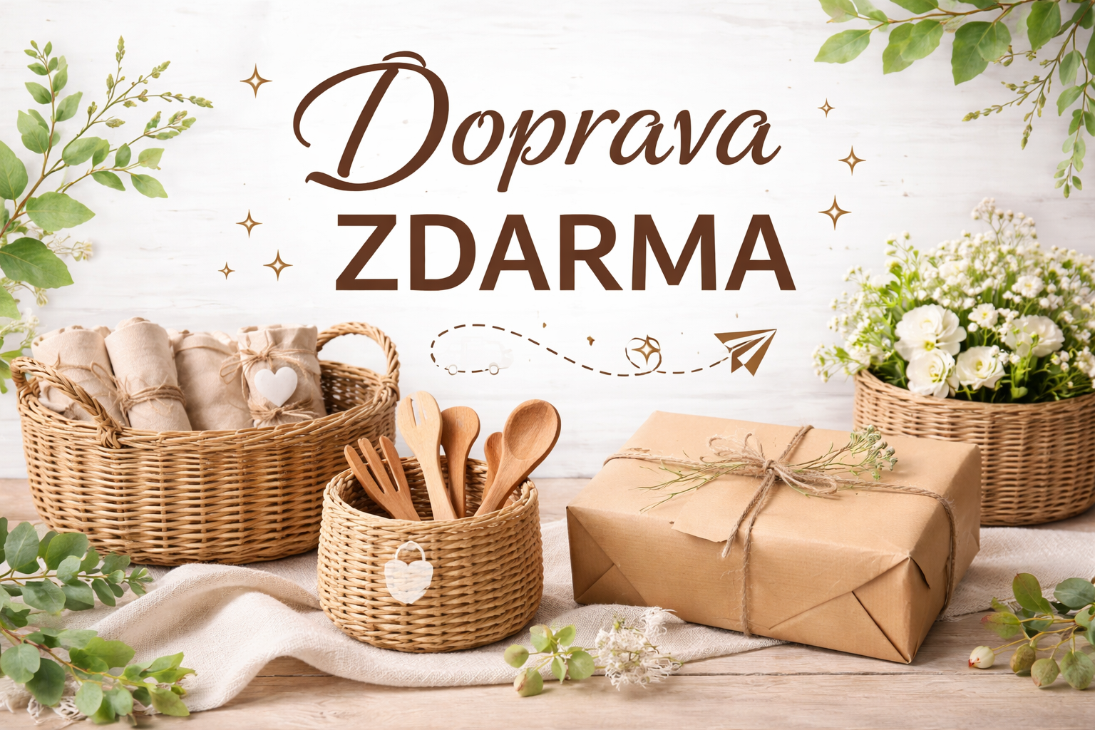 Košík na příbory-modrá páska