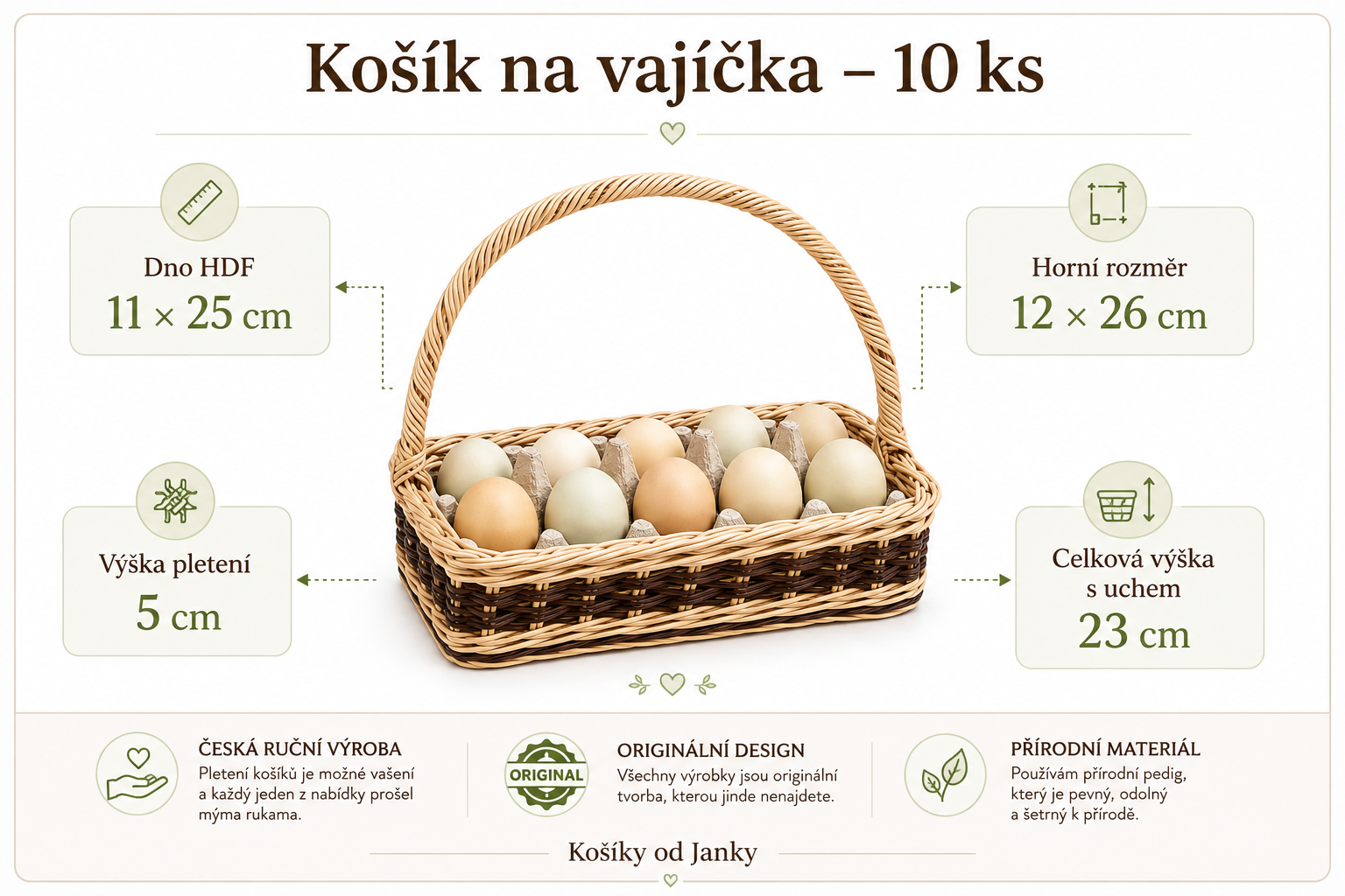 Košík na vajíčka – 10 ks