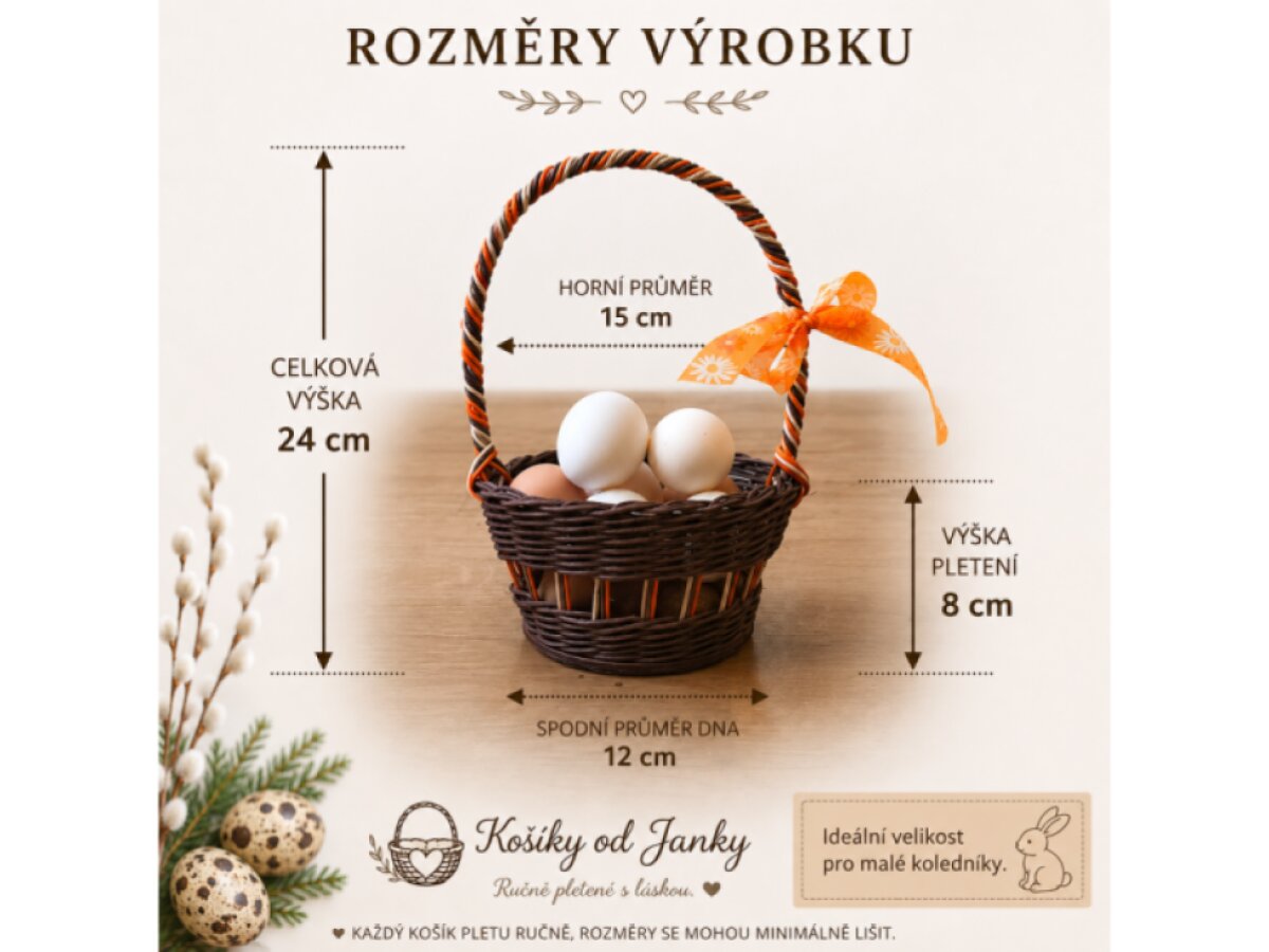 Velikonoční košík na koledu – tmavě hnědý