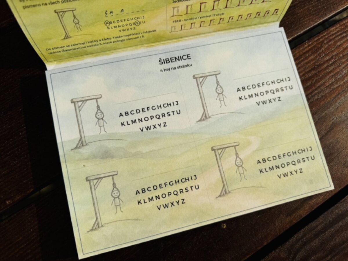 Papírová hra - Šibenice A5 malý blok