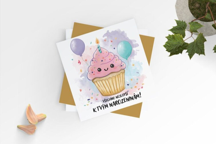 Přáníčko k narozeninám a svátku - muffin