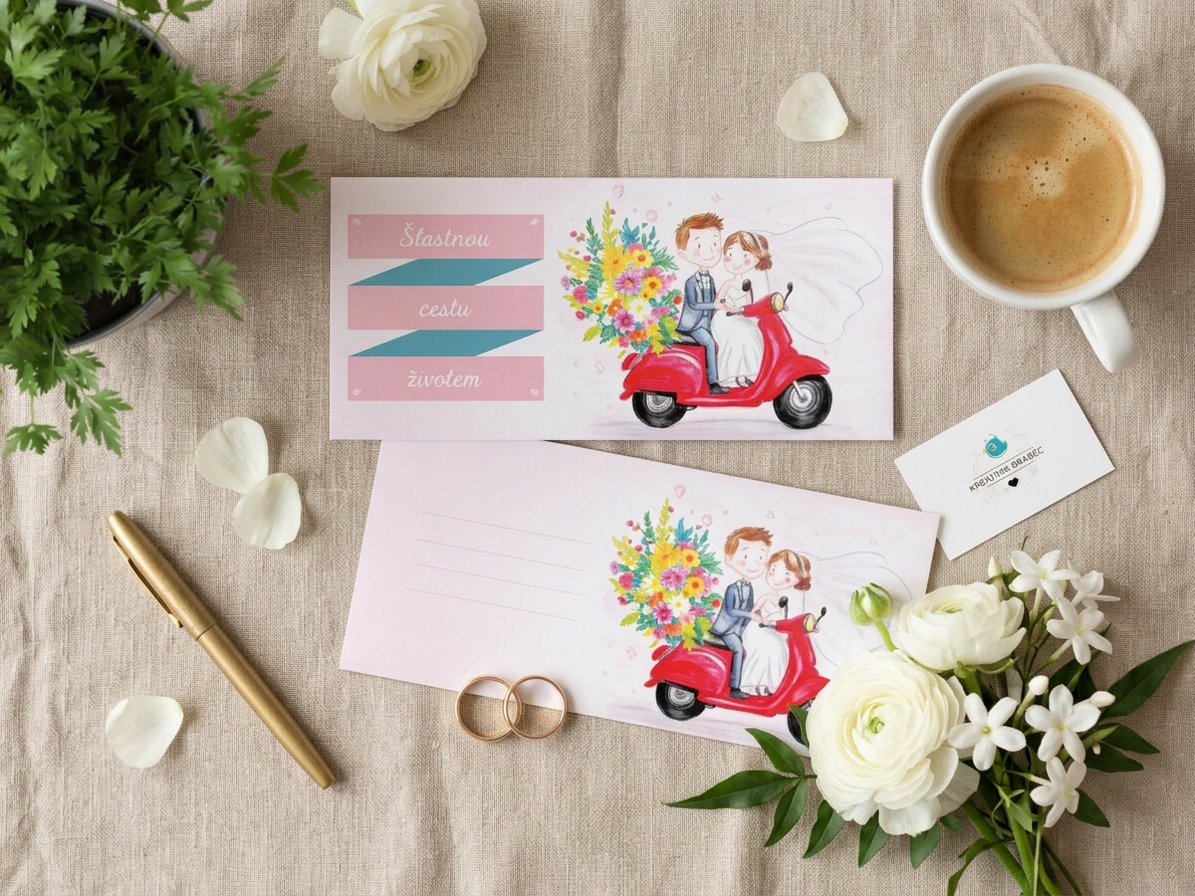 Obálka na peníze - vespa