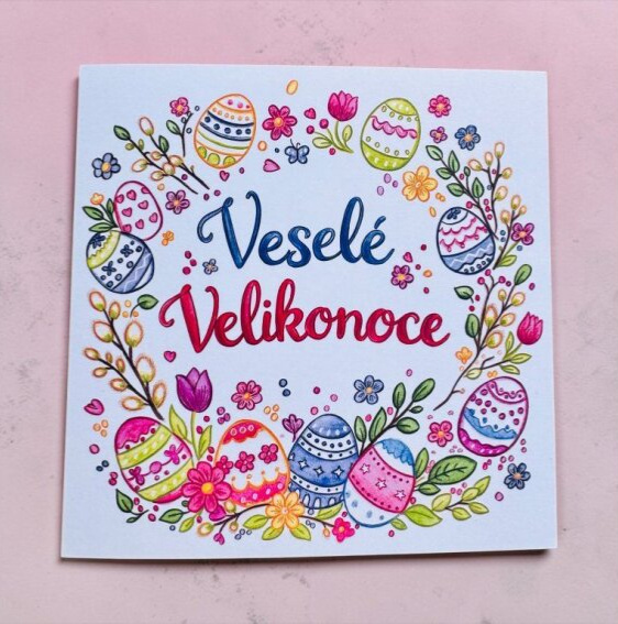 Přáníčko k Velikonocům - věneček
