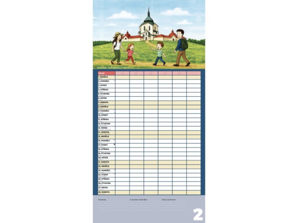 Rodinný plánovací kalendář 2026 velký nástěnný