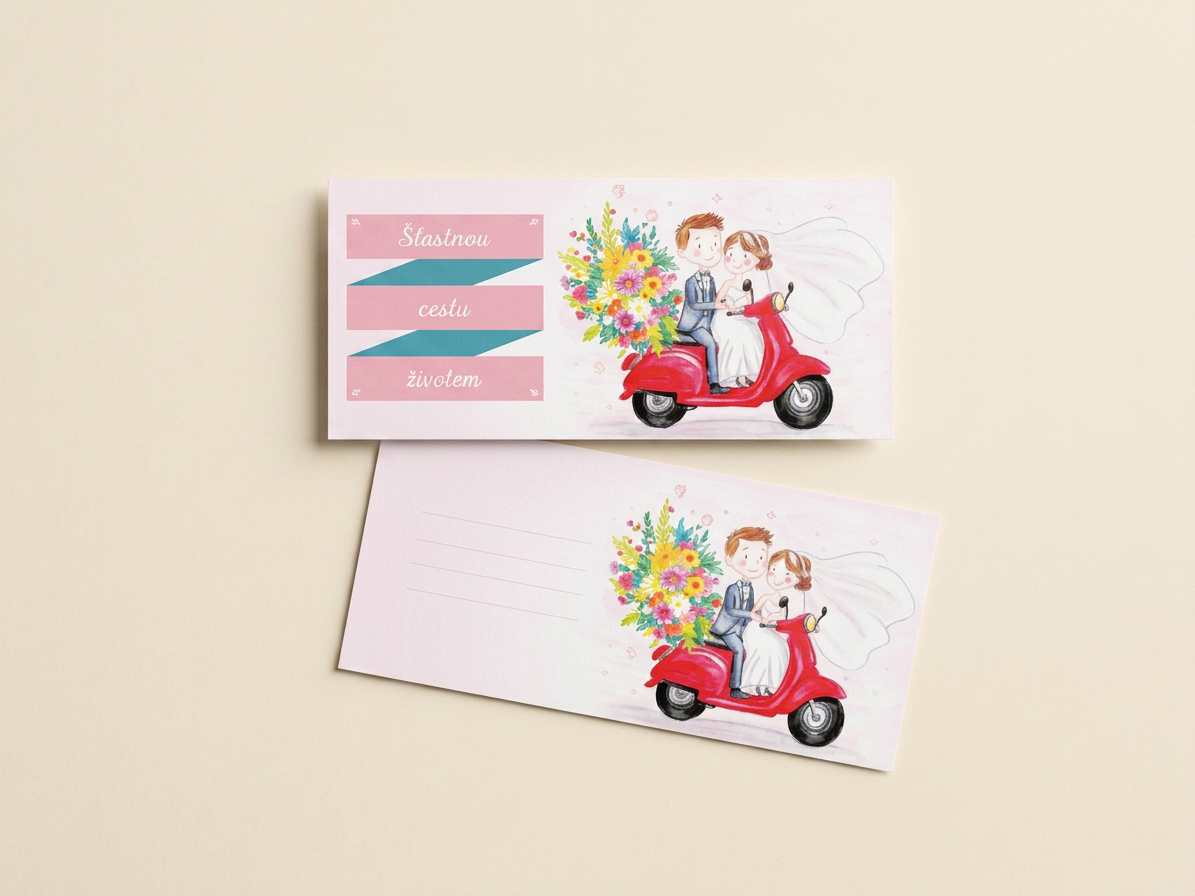 Obálka na peníze - vespa