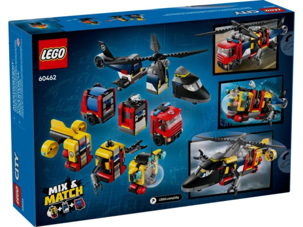 LEGO® City Helikoptéra, hasičský vůz a ponorka 60462