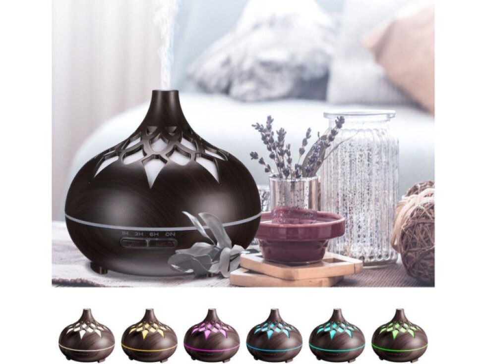 SIXTOL Aroma Difuzér Palm, tmavé drevo, 500ml