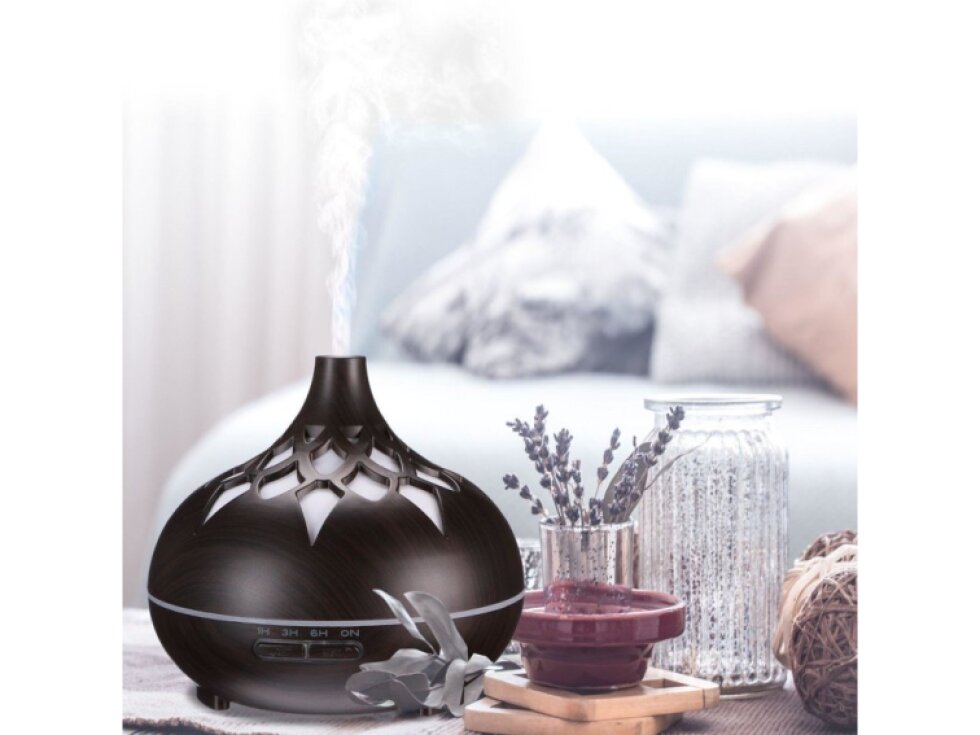 SIXTOL Aroma Difuzér Palm, tmavé drevo, 500ml