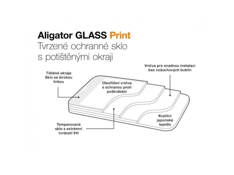 ALIGATOR Ochranné sklo GLASS PRINT iPhone 17 Pro Max, čierne