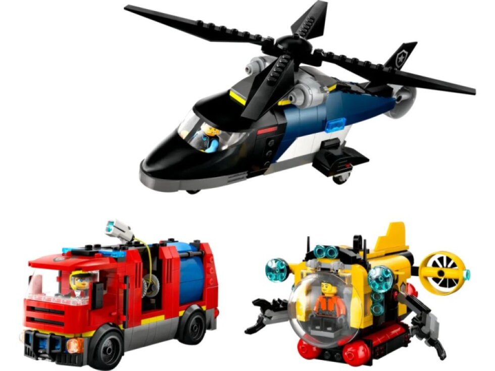 LEGO® City Helikoptéra, hasičský vůz a ponorka 60462