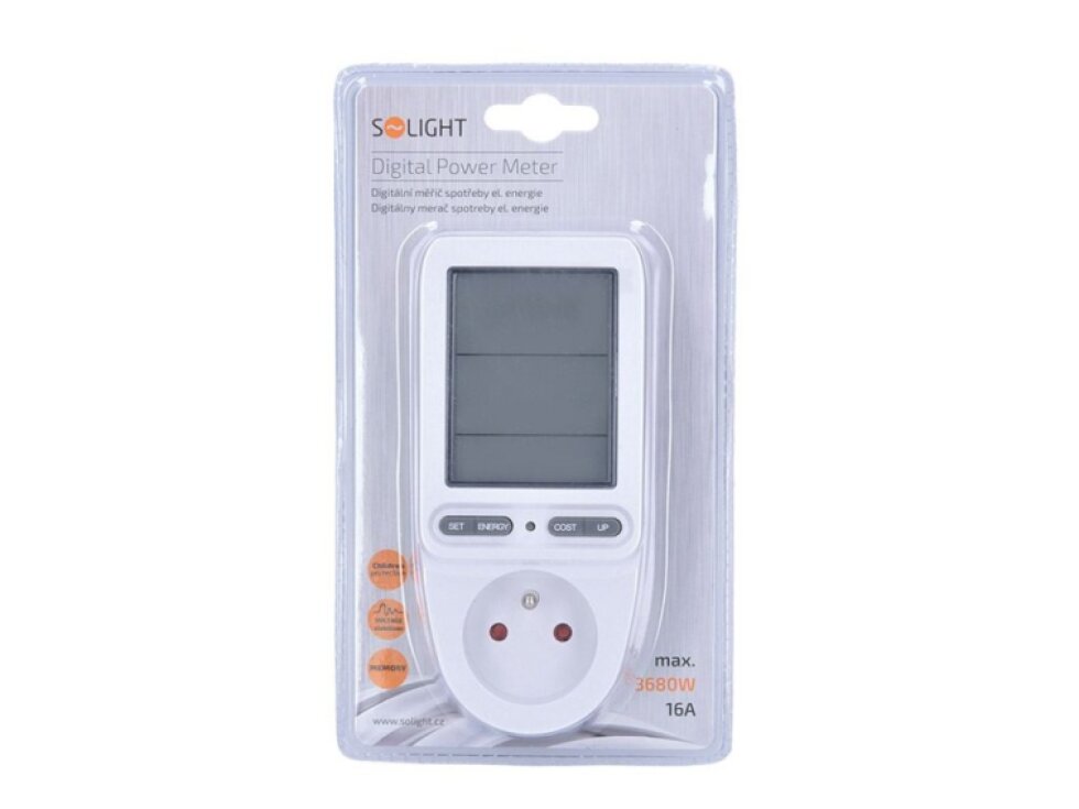 Solight Digitálny merač energie s veľkým displejom