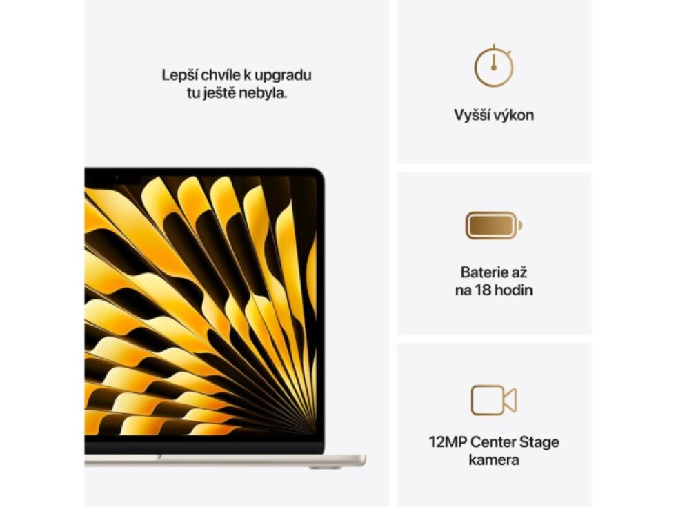 Apple MacBook Air 13" M4 SK 2025, Hviezdny biely
