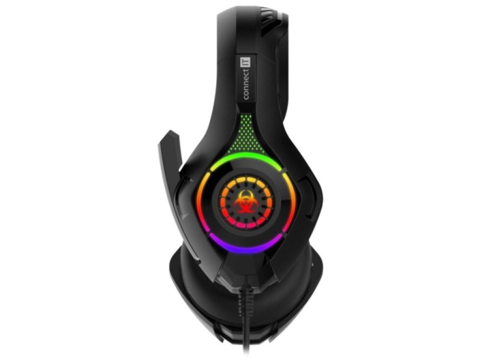 Connect IT Biohazard RGB Herná Náhlavná Súprava, Čierna