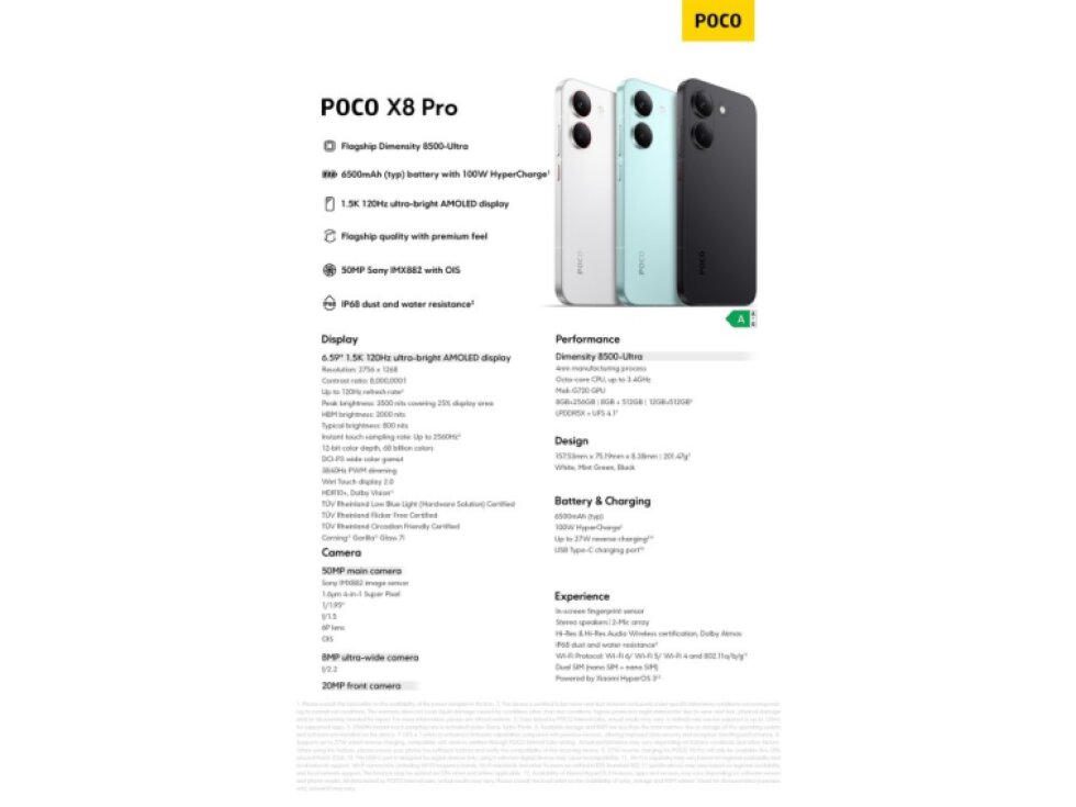 POCO X8 Pro 8GB/256GB Čierna - Výkon a Elegancia
