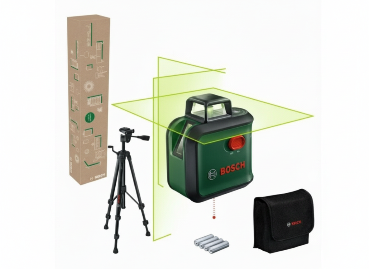 BOSCH PLL 360-1G: 360° Zelený Laser & Statív