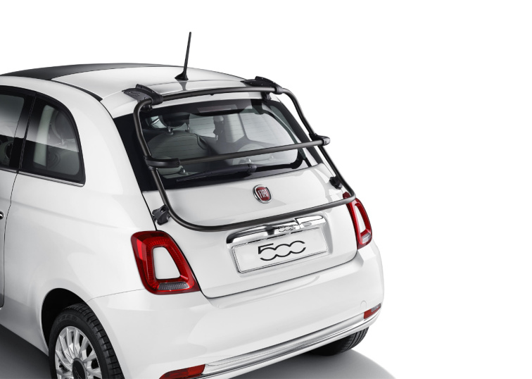 Nosič lyží pouze jeden pár Fiat 500