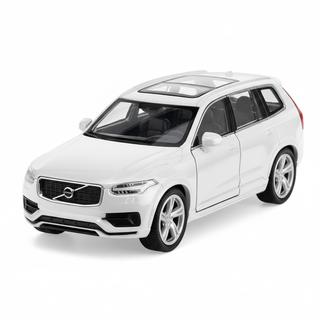 Model dětský XC90 bílý 1:38 dozadu natahovací s otevíráním předních dveří